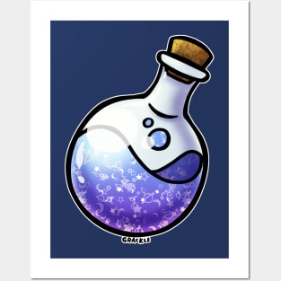 Sky Blue Whimsical Wizard Potion Posters and Art